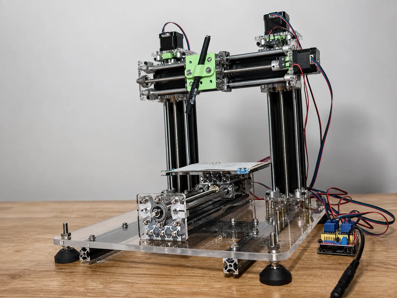 Photo of the built 3-axis drawing machine hardware