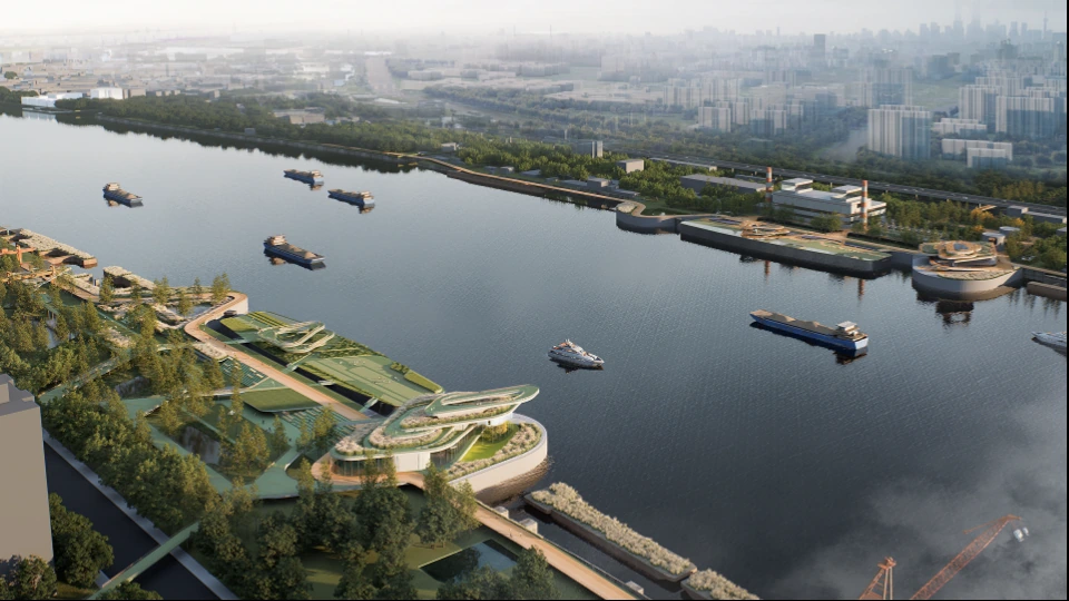 Overall layout of the tidal gate in the estuary waters