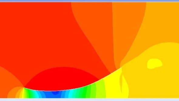 Example pressure distribution for the 2D candidate diffuser profiles